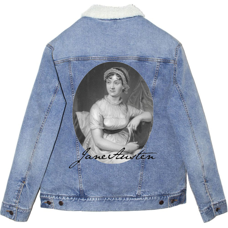 Jane Austen T Shirt Portrait Book Club Quotes Gifts Unisex Sherpa-Lined Denim Jacket by grandifacotem | Artistshot