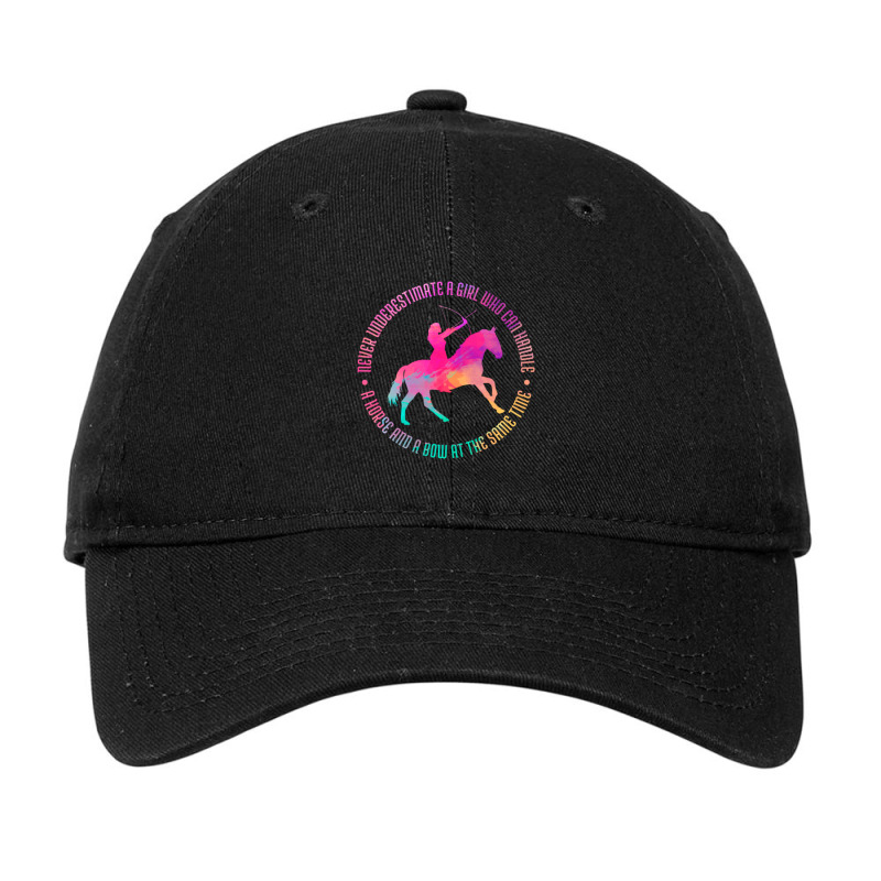 Trending A Girl Who Can Handle A Horse And A Bow Mounted Archery Adjustable Cap by Bostic Walling | Artistshot