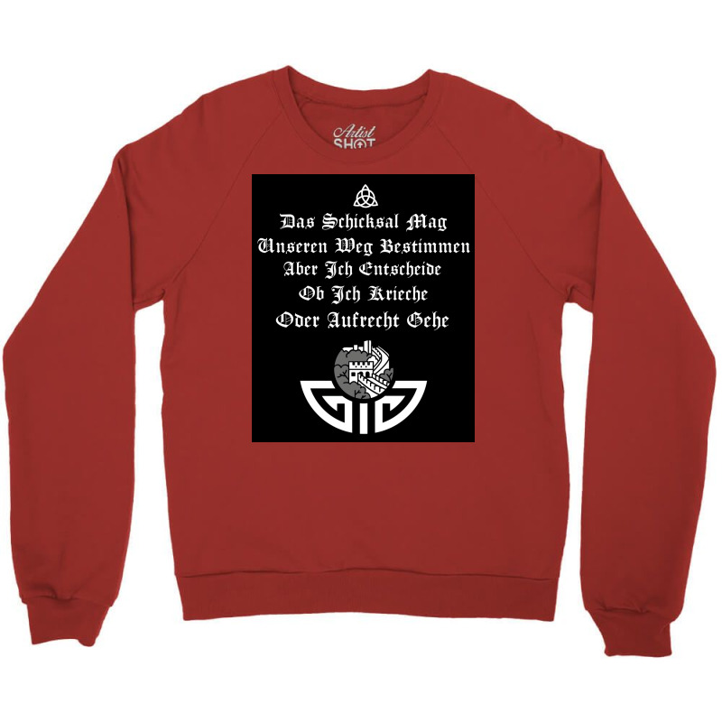 Nordic Viking Warrior Quotes Fate May Determine  Humor 70s Crewneck Sweatshirt | Artistshot