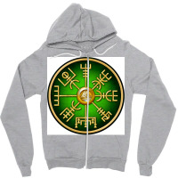 Norse Vegvisir Viking Compass Green  Music Blue Zipper Hoodie | Artistshot