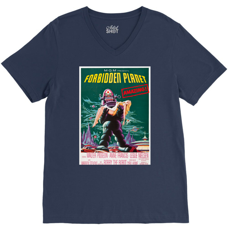 Forbidden Planet V-Neck Tee by riquelhubbya | Artistshot