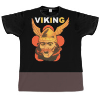 Viking Warrior With Winged Helmet And Mustache  Yellow 80s Graphic T-shirt | Artistshot