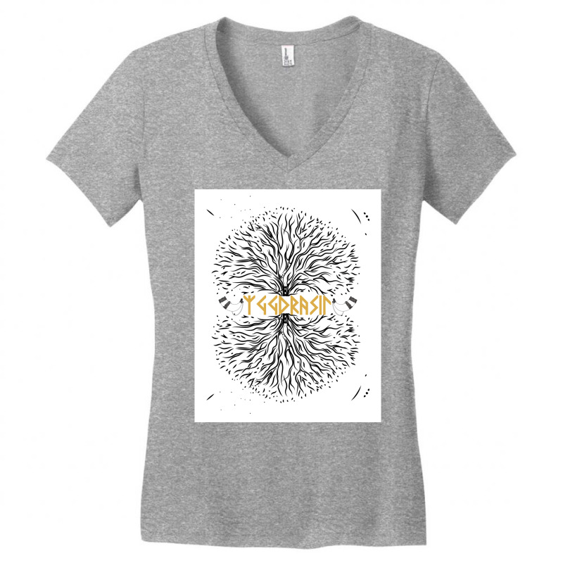 Yggdrasil Tree Of Life Odinx27s Horse Vikings  Hippie Women's V-Neck T-Shirt by chytrarujithw | Artistshot