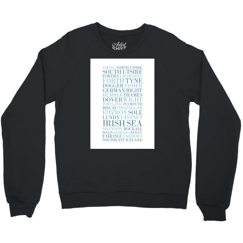 Shipping Forecast As Heard Of Radio 4  Nostalgia 80s Quote Crewneck Sweatshirt | Artistshot