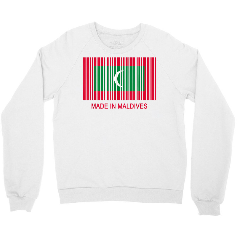 Made In Maldives Flag Barcode T Shirt Crewneck Sweatshirt | Artistshot