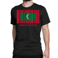 Made In Maldives Flag Barcode T Shirt Classic T-shirt | Artistshot