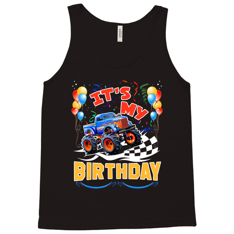 Trending It Is My Birthday Boy Monster Truck Car Party Day Kids Cute Tank Top | Artistshot