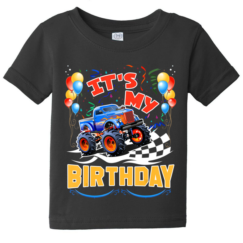 Trending It Is My Birthday Boy Monster Truck Car Party Day Kids Cute Baby Tee | Artistshot