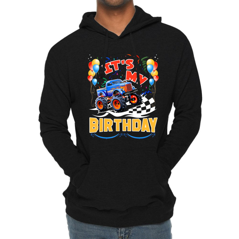 Trending It Is My Birthday Boy Monster Truck Car Party Day Kids Cute Lightweight Hoodie | Artistshot