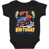 Trending It Is My Birthday Boy Monster Truck Car Party Day Kids Cute Baby Bodysuit | Artistshot