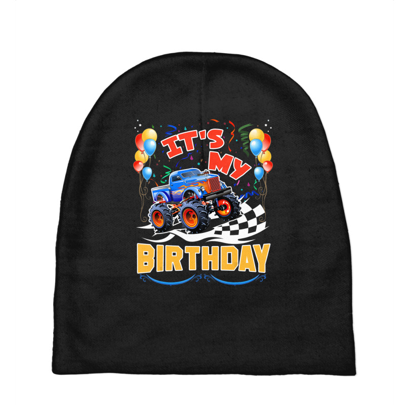 Trending It Is My Birthday Boy Monster Truck Car Party Day Kids Cute Baby Beanies | Artistshot