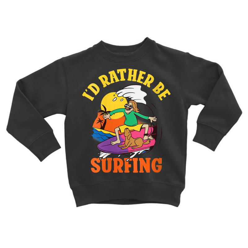 Womens Id Rather Be Surfing Wake Surfer V Neck T Shirt Toddler Sweatshirt | Artistshot