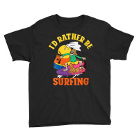 Womens Id Rather Be Surfing Wake Surfer V Neck T Shirt Youth Tee | Artistshot