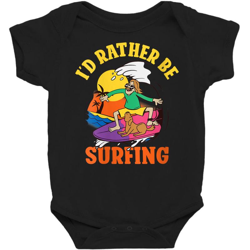 Womens Id Rather Be Surfing Wake Surfer V Neck T Shirt Baby Bodysuit | Artistshot