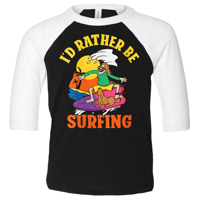 Womens Id Rather Be Surfing Wake Surfer V Neck T Shirt Toddler 3/4 Sleeve Tee | Artistshot