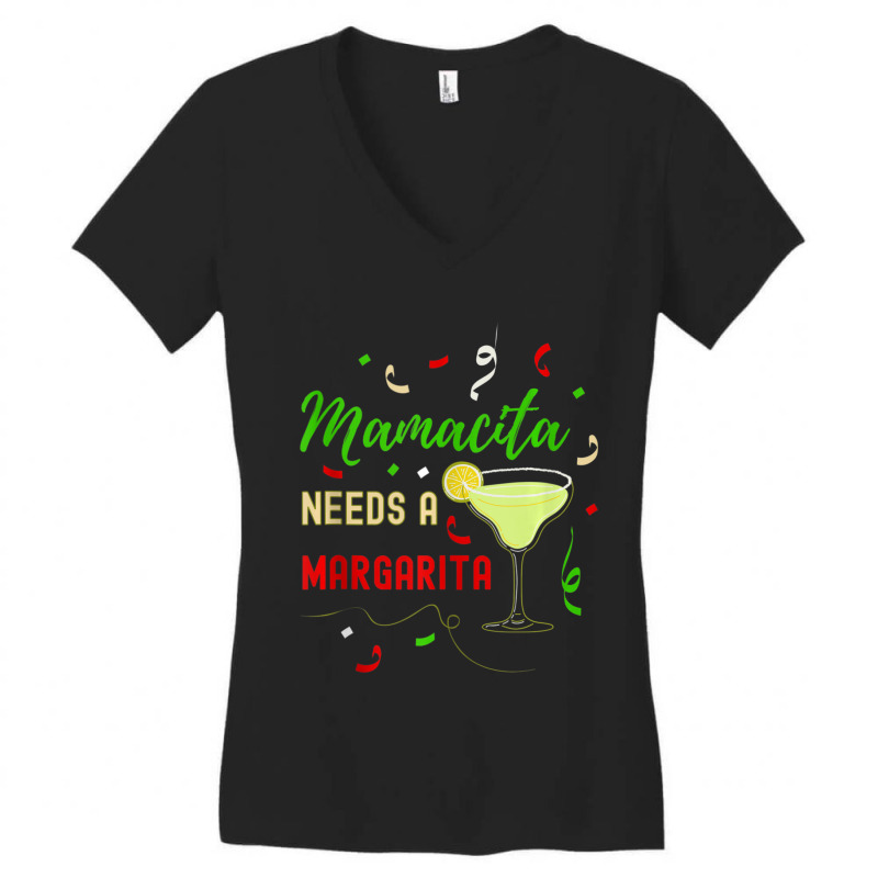 Hot Trend Mamacita Needs A Margarita Women Funny Cinco De Mayo Women's V-Neck T-Shirt by bummercaught | Artistshot