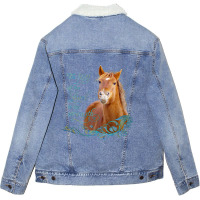 Limited Edition Christian Bible Verse Smiling Horse Unisex Sherpa-lined Denim Jacket | Artistshot