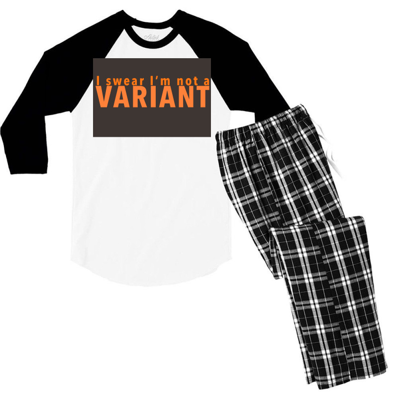 I Swear Ix27m Not A Variant In Orange Back Poster Quote Men's 3/4 Sleeve Pajama Set | Artistshot