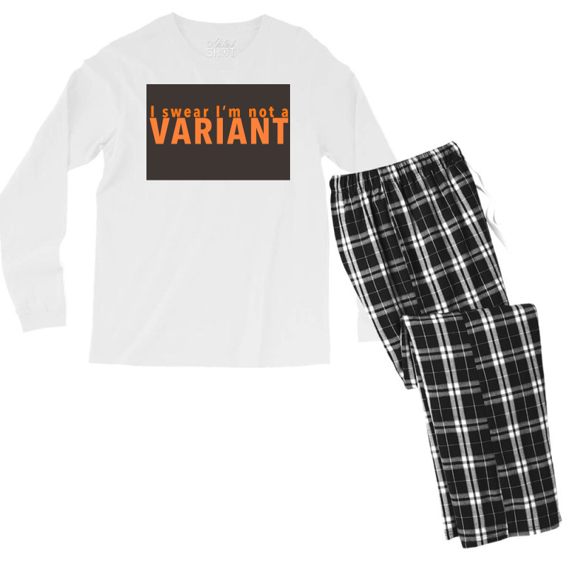 I Swear Ix27m Not A Variant In Orange Back Poster Quote Men's Long Sleeve Pajama Set | Artistshot