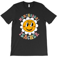 Back To School, Retro 80's Montessori Teacher Sunflower T-shirt | Artistshot