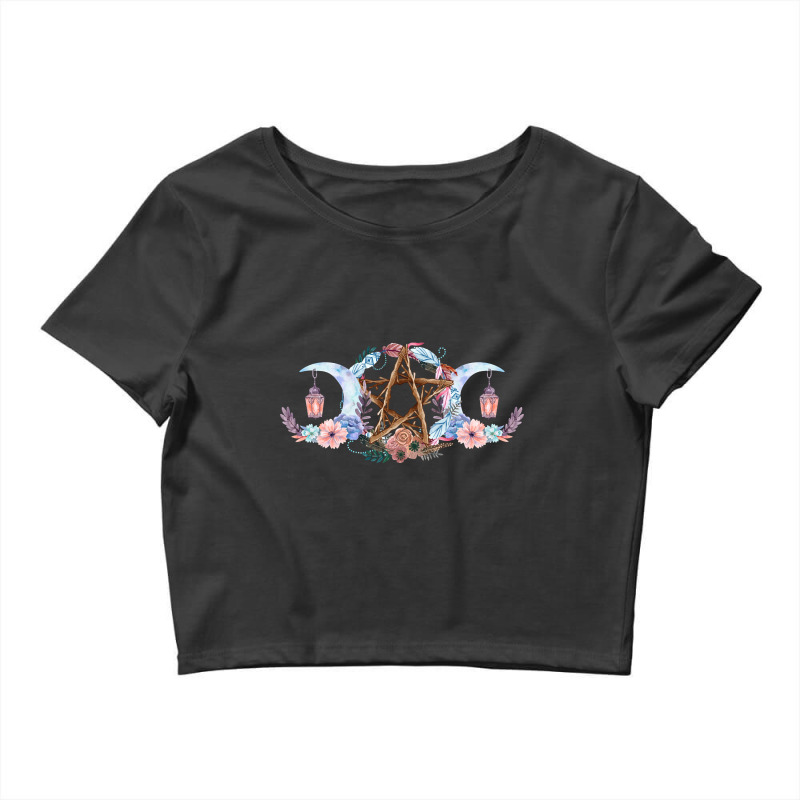 Hot Trend Triple Goddess Symbol Crop Top by greggjvandervor | Artistshot