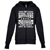 Hvac Tech Girlfriend Apparel - Funny Girlfriends Design Youth Zipper Hoodie | Artistshot