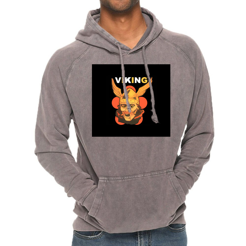 Viking Warrior With Winged Helmet And Mustache  Gift 70s Vintage Hoodie | Artistshot