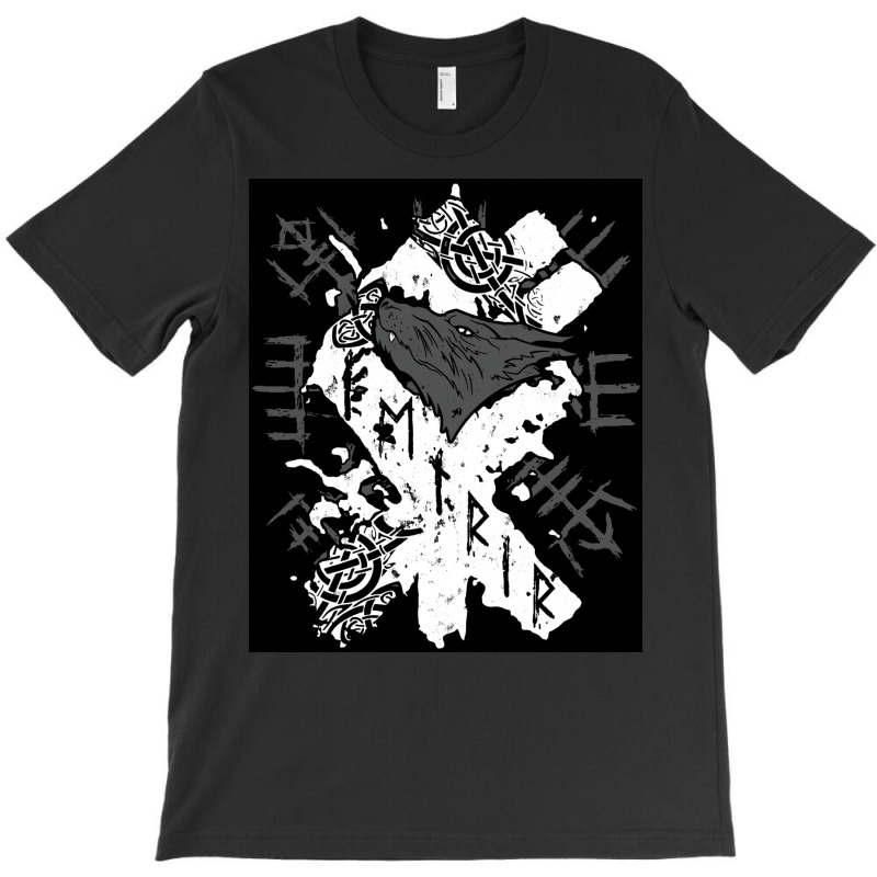 Viking Wolf Rune Fenrir Amp Vegvisir Runes Symbol  Quote Tumblr T-shirt | Artistshot