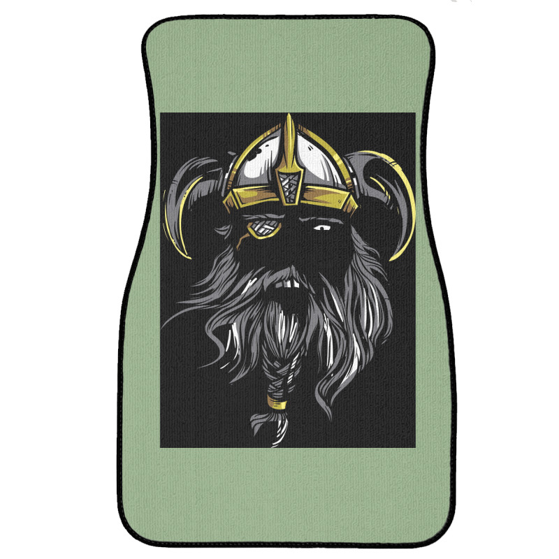 Viking Warrior Beard Power With Horned Helmet  Gift Love Front Car Mat | Artistshot