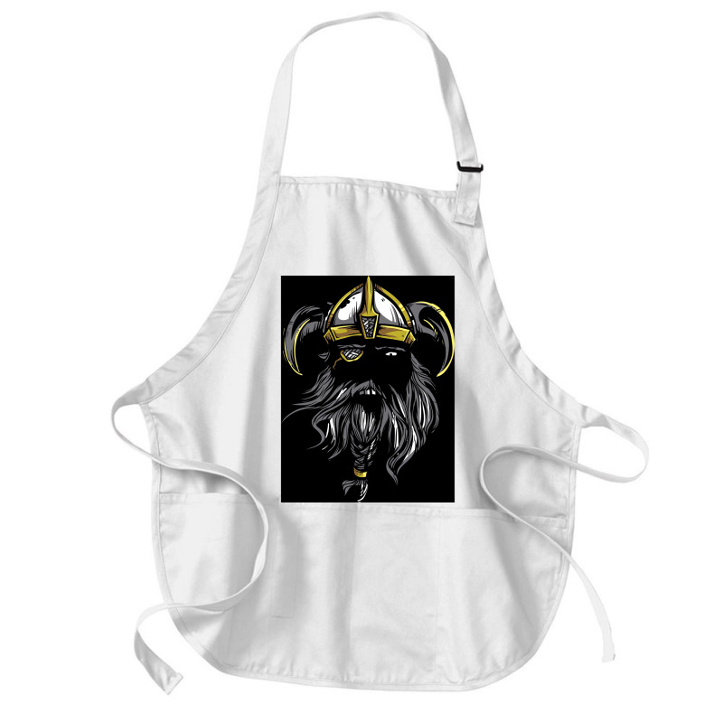 Viking Warrior Beard Power With Horned Helmet  Gift Love Medium-length Apron | Artistshot