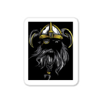 Viking Warrior Beard Power With Horned Helmet  Gift Love Sticker | Artistshot