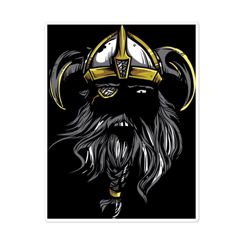 Viking Warrior Beard Power With Horned Helmet  Gift Love Sticker | Artistshot