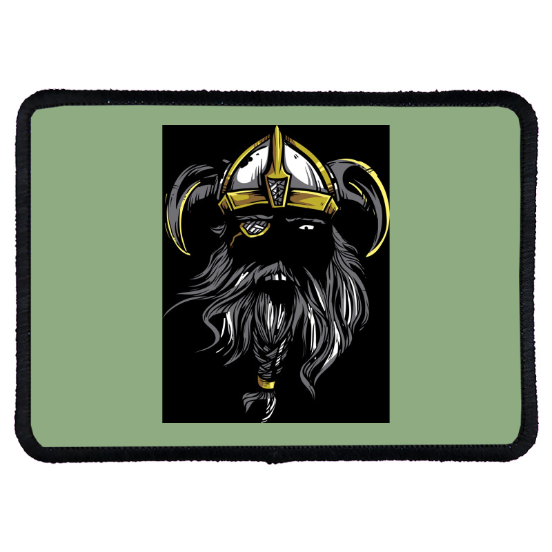 Viking Warrior Beard Power With Horned Helmet  Gift Love Rectangle Patch | Artistshot