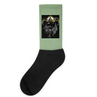 Viking Warrior Beard Power With Horned Helmet  Gift Love Socks | Artistshot