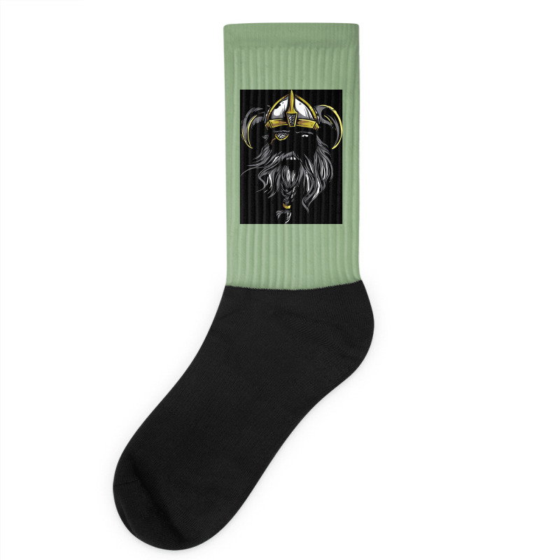 Viking Warrior Beard Power With Horned Helmet  Gift Love Socks | Artistshot