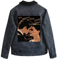 Love Is Crazy Poster Quote Unisex Sherpa-lined Denim Jacket | Artistshot