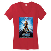 Masters Of The Universe 1987 Poster Red Women's V-neck T-shirt | Artistshot