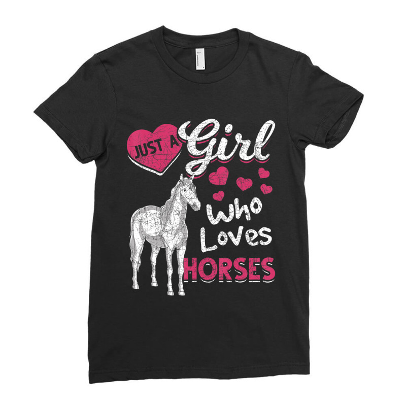 Limited Edition Equestrian Just A Girl Who Loves Horses Horse Rider Ho Ladies Fitted T-Shirt by Estrada Link | Artistshot