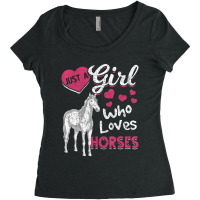 Limited Edition Equestrian Just A Girl Who Loves Horses Horse Rider Ho Women's Triblend Scoop T-shirt | Artistshot