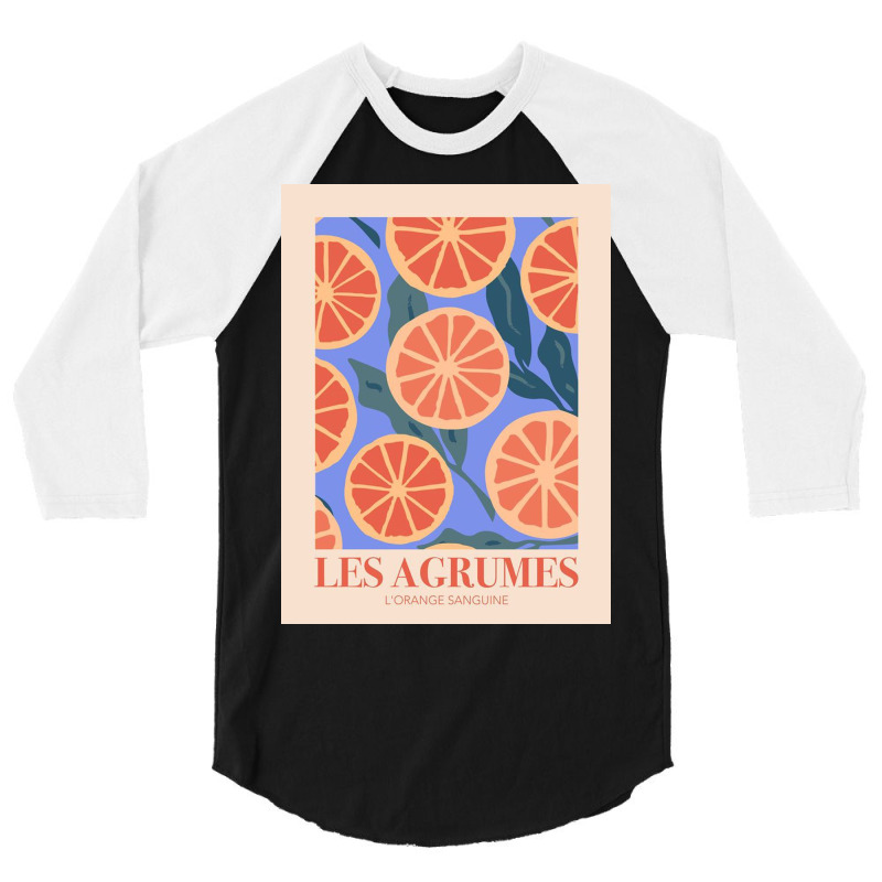 Les Agrumes L'orange Sanguine 3/4 Sleeve Shirt by gertrudeocra | Artistshot