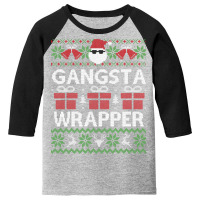 Long Sleeve Shirt Gangsta Wrapper Ugly Sweater Christmas Youth 3/4 Sleeve | Artistshot