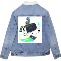 Tapes Fighter Pose Poster Nature Unisex Sherpa-lined Denim Jacket | Artistshot