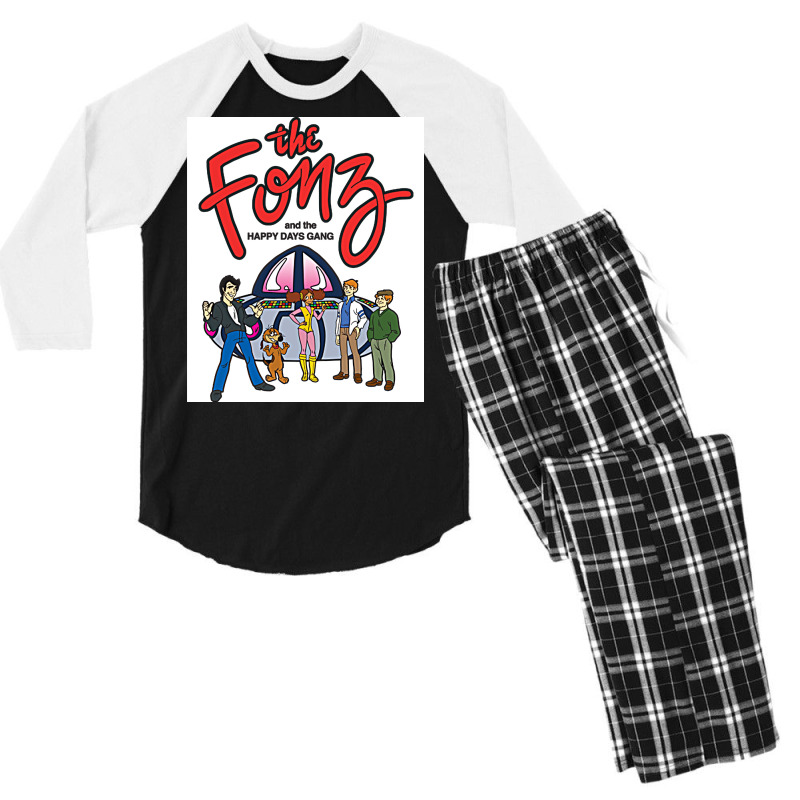 The Fonz Toon Poster Aesthetic Men's 3/4 Sleeve Pajama Set | Artistshot