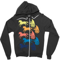 Limited Edition Harness Horse Racing Men Women Cool Retro Colors Zipper Hoodie | Artistshot