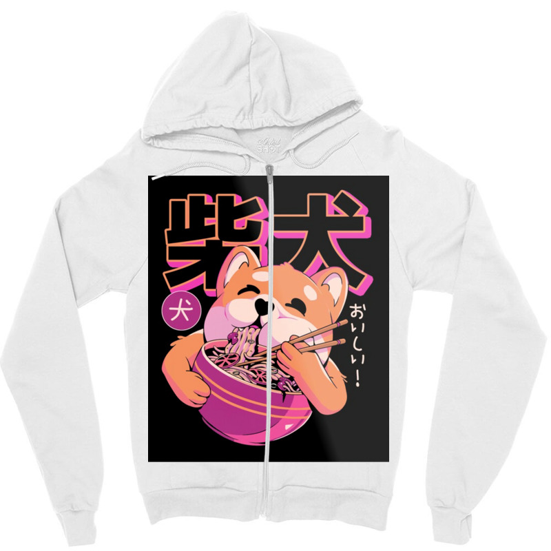 Shiba Noodles Poster Poster Travel Zipper Hoodie by tamrahzeller4 | Artistshot