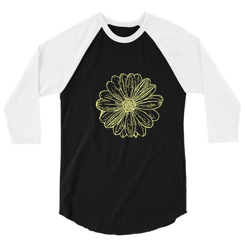 Limited Edition Sunflower Ink Print 3/4 Sleeve Shirt by poppyallen | Artistshot