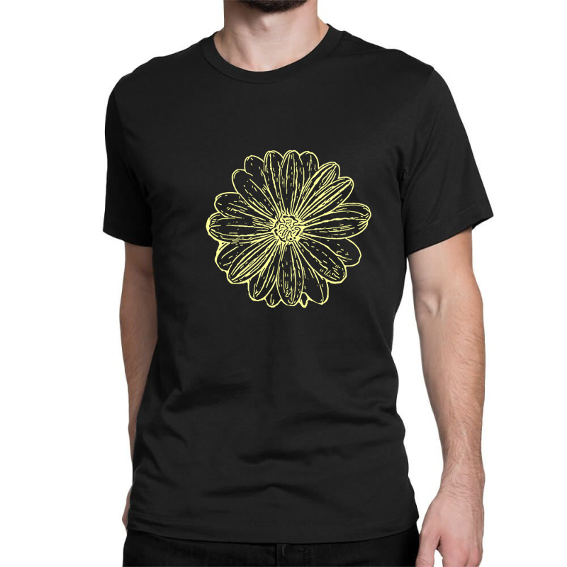 Limited Edition Sunflower Ink Print Classic T-shirt by poppyallen | Artistshot