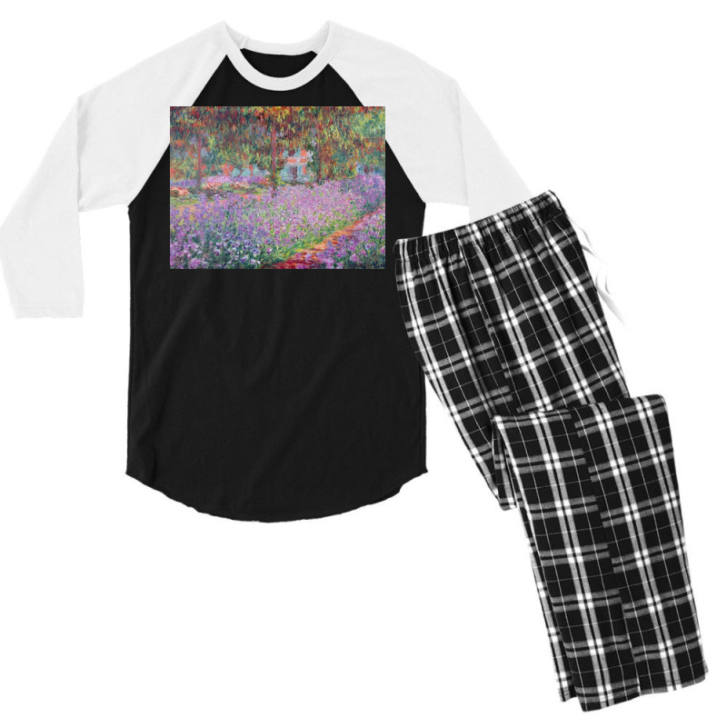 The Artists Garden At Giverny 1900 Claude Monet Poster Aesthetic Men's 3/4 Sleeve Pajama Set by tamrahzeller4 | Artistshot