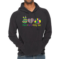 Peace Love King Cake Funny Mardi Gras Festival Party T Shirt Vintage Hoodie | Artistshot