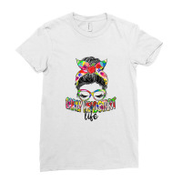 Early Head Start Life Messy Bun Back To School Teacher Ladies Fitted T-shirt | Artistshot